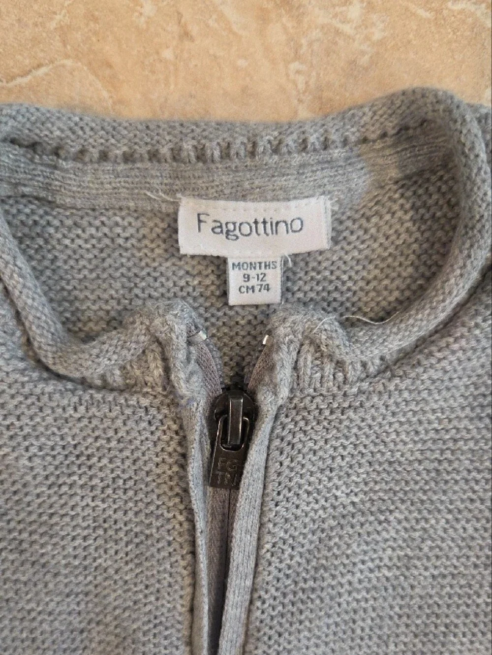 Baby Grey Zip-Up Knit Jacket